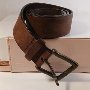 River Island Brown Real Leather Belt Sz M